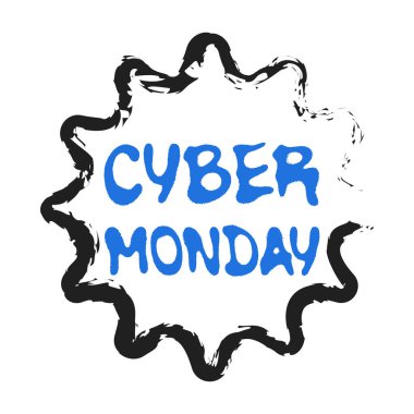 Siber pazartesi etiketi büyük satış reklamı özel teklif konsepti online alışveriş indirimi rozeti