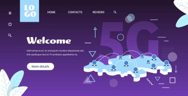 Dünya haritasında 5g çevrimiçi iletişim ağı konumu coğrafi etiketleri kablosuz sistem bağlantı konsepti küresel yüksek hızlı İnternet kopyalama uzayının beşinci yenilikçi nesli