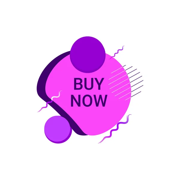 Big sale buy now sticker special offer shopping discount badge fluid color abstract banner with flowing liquid purple shapes — Stock vektor