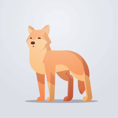 Tilki ikonu sevimli vahşi hayvan sembolü Gölge vahşi yaşam türleri konsepti düz