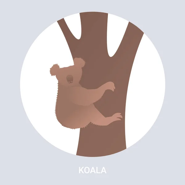 Koala icono de dibujos animados en peligro de extinción animal australiano salvaje símbolo fauna especies concepto plano — Vector de stock