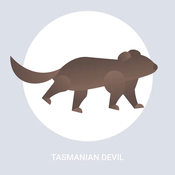 El icono del diablo tasmanian dibujos animados australianos silvestres en peligro de extinción símbolo de fauna de especies silvestres concepto de fauna plana. — Vector de stock