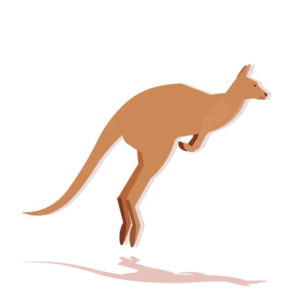 Значок кенгуру мультфільм під загрозою зникнення диких австралійських тварин символ дикої природи видів фауни концепція плоска — стоковий вектор