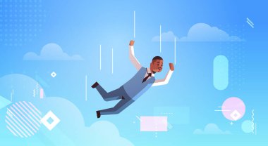 Afro-Amerikan iş adamı finansal krizden düştü iflas kavramı yatay konsept