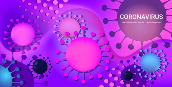 Peligro de las células del coronavirus epidemia de enfermedades de riesgo para la salud pública gripe MERS-CoV propagación de células flotantes del virus de la gripe cuarentena wuhan nCoV bacteria espacio de copia horizontal Gráficos vectoriales