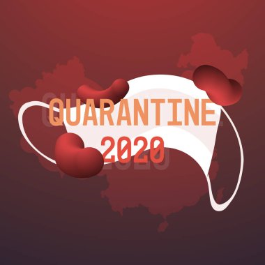 Salgın Mers-Cov bakteri ikonu yüzen grip virüsü hücresi wuhan coronavirüs 2019 ncov salgın hastalık riski karantinası 2020 konsept Çin haritası arka plan yatay