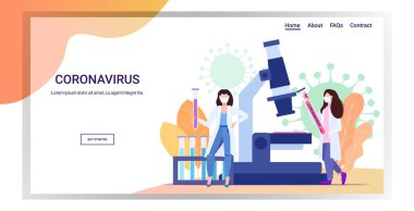 Mikrobiyologlar laboratuvar mikroskobu salgınında analiz için tüp koronavirüs biyolojik örneği tutuyorlar. Mers-Cov wuhan 2019-ncov salgını tıbbi sağlık riski kopya alanı tam boy yatay.