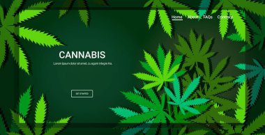 Esrar veya marihuana arka planda uyuşturucu tüketim kavramı yatay kopyalama alanı bırakır