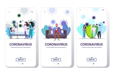 Salgın Mers-Cov virüsü wuhan coronavirus 2019 ncov salgın hastalık riski konsepti koleksiyon mobil uygulama tam boy fotokopi alanı yatay konsepti