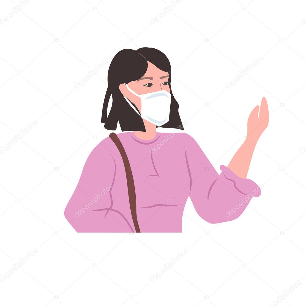 woman wearing mask to prevent epidemic MERS-CoV wuhan coronavirus 2019-nCoV pandemic medical health risk portrait