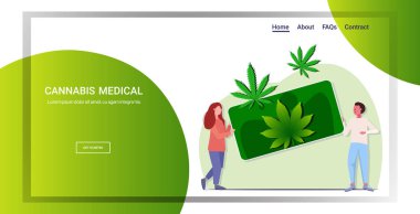 Esrarlı akıllı telefon tutan erkek, insanların esrar siparişini online kenevir bitkisi siparişi vermesine neden oluyor. Yatay mobil uygulama tam boy fotokopi alanı