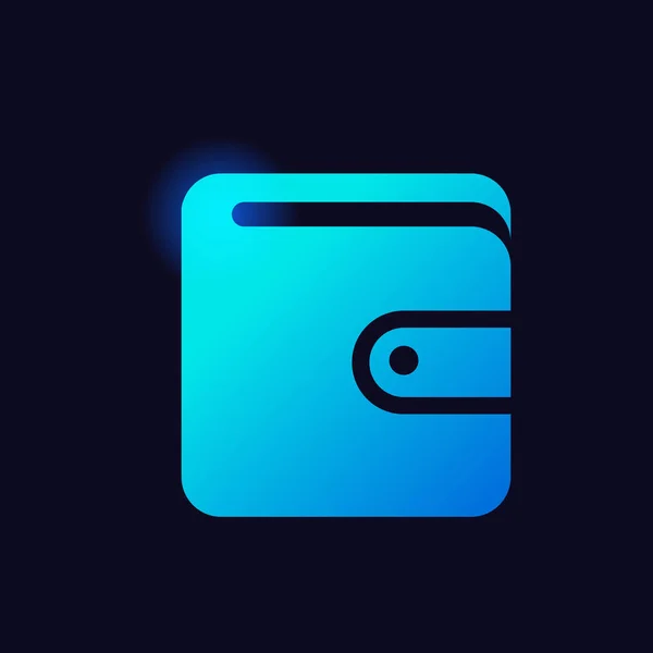 Wallet sign glowing neon icon banking icons for ui and ux website or mobile app — ストックベクタ