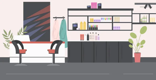 Salon de coiffure moderne avec réception salon de beauté intérieur horizontal — Image vectorielle