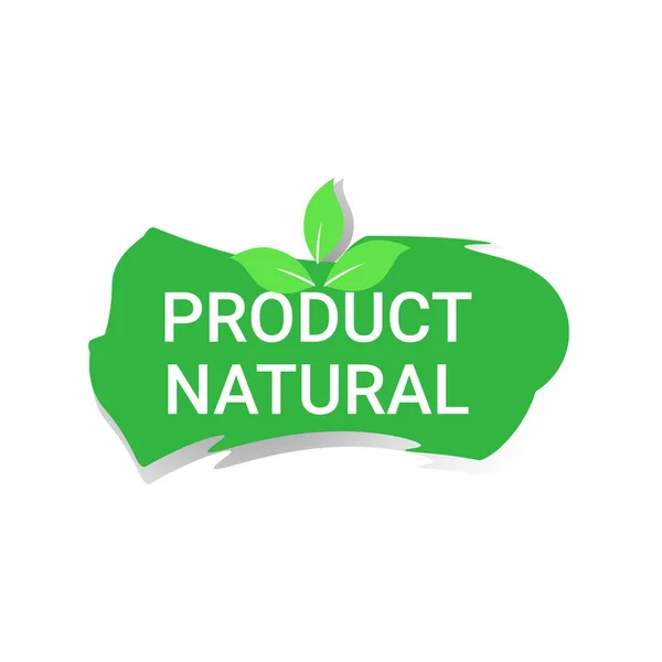 Natural product sticker organic healthy vegan market logo fresh food emblem badge design — Stock Vector