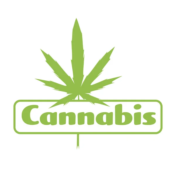 Medical cannabis or marijuana leaf badge ganja legalize sticker drug consumption concept — ストックベクタ