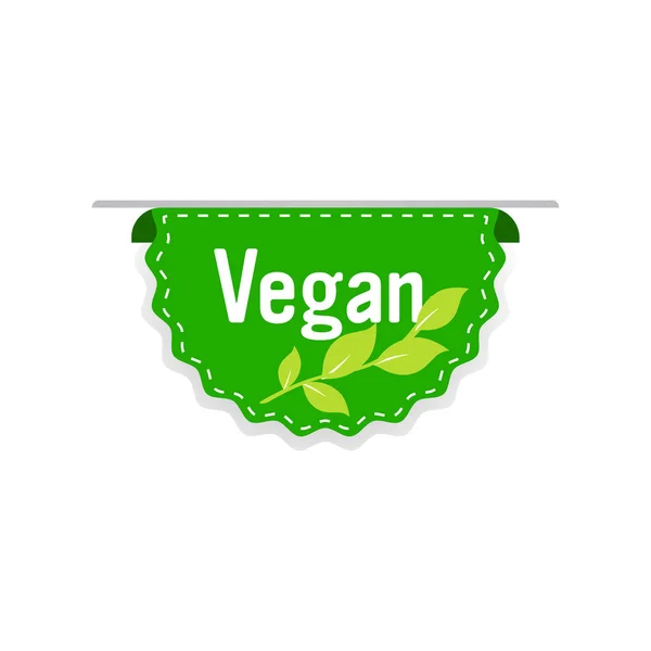 Naturliga ekologiska friska veganska marknaden logotyp färska livsmedel klistermärke emblem design — Stock vektor