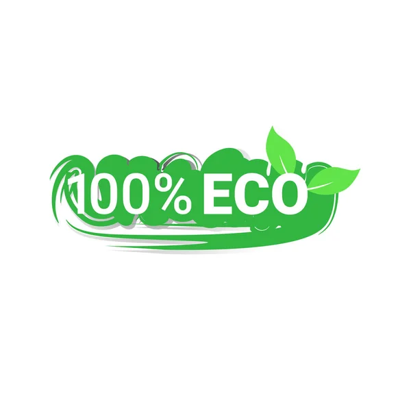 Etiqueta engomada ecológica producto natural orgánico saludable vegano logotipo del mercado alimentos frescos emblema distintivo diseño — Vector de stock