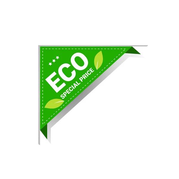 Eco preço especial produto natural adesivo orgânico saudável mercado vegan fresco alimento emblema distintivo design — Vetor de Stock