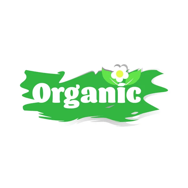 Natural healthy vegan market logo organic sticker emblem for fresh food badge design — ストックベクタ