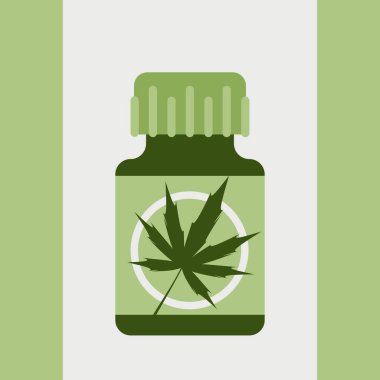 Tıbbi kenevir yağı şişede marihuana yaprağı ile özüt uyuşturucu tüketimi kavramını yasallaştırır