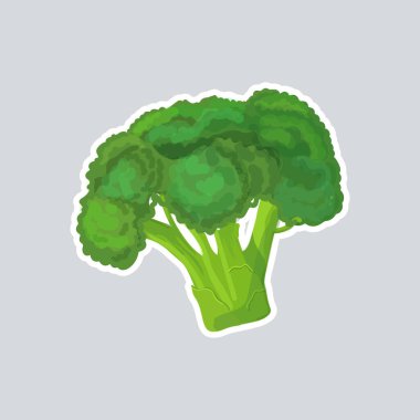 Taze yeşil brokoli lahana etiketi lezzetli sebze ikonu sağlıklı yiyecek konsepti