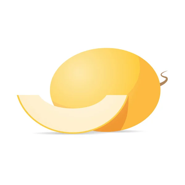 Frais juteux melon icône savoureux fruit mûr isolé sur fond blanc concept de nourriture saine — Image vectorielle