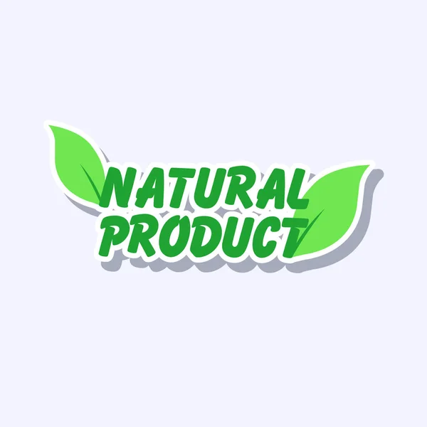 Plant based natural product sticker organic healthy vegan market logo fresh food emblem badge design flat — Stock Vector