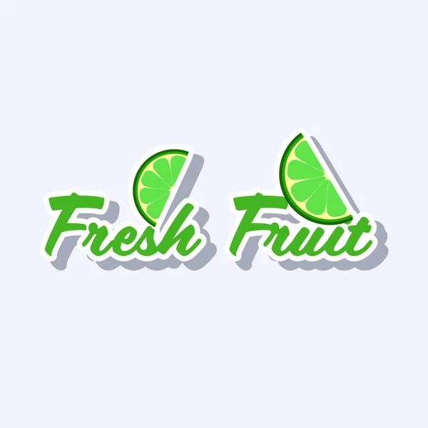 Rostlina na bázi přírodního produktu nálepka ekologické zdravé vegan trhu logo čerstvé citron ovoce jídlo emblém odznak design byt — Stockový vektor