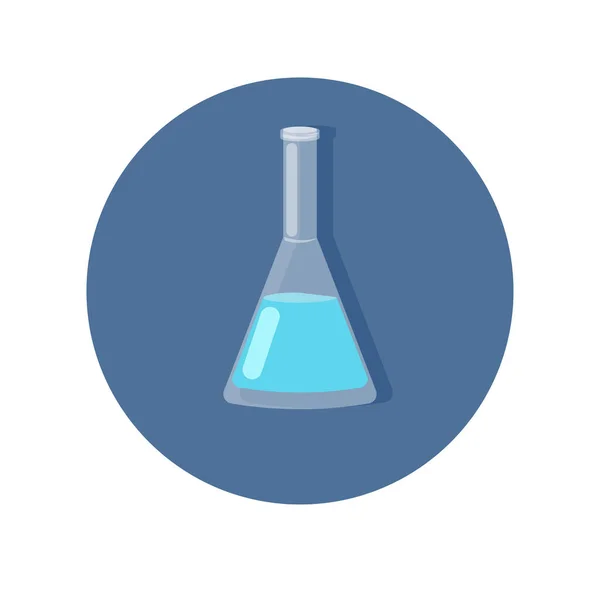 Provrör med blå flytande medicinsk laboratorieglas utrustning för kemiska experiment vektor illustration — Stock vektor