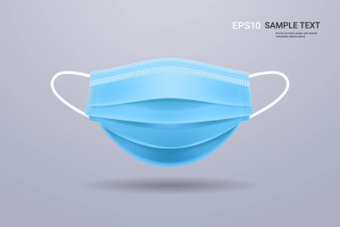 Mavi antiviral tıbbi solunum koruması yüz maskesi Coronavirus covid-19 önleme