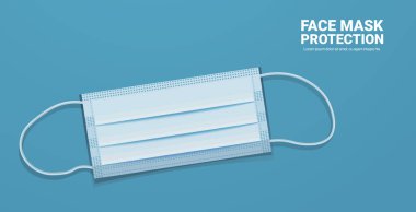 Mavi antiviral tıbbi solunum maskesi Coronavirus koruması covid-19