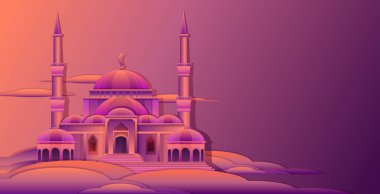 Nabawi camii mimarisi dış müslüman şehir manzarası din kavramı yatay düzlük