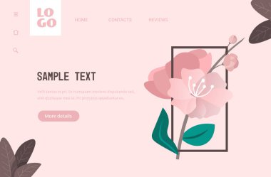 Merhaba bahar güzel çiçek çerçeve eski moda afiş poster şablon yatay kopya alanı