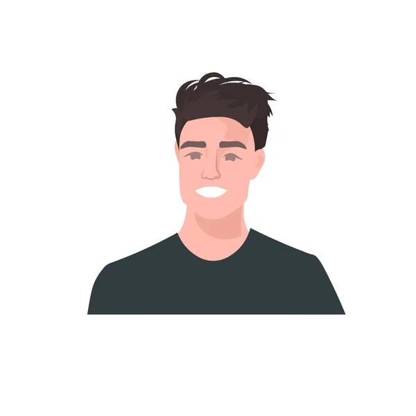 Joven cara avartar personaje de dibujos animados masculino retrato — Vector de stock