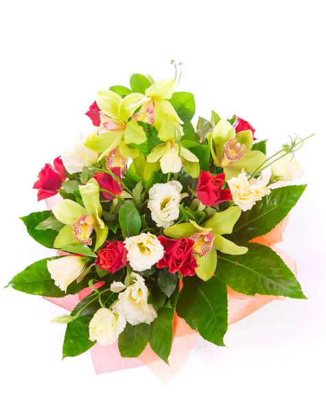 Bouquet of flowers on white background isolated — Stock Photo, Image