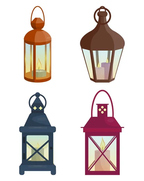 Ensemble de lanternes — Image vectorielle