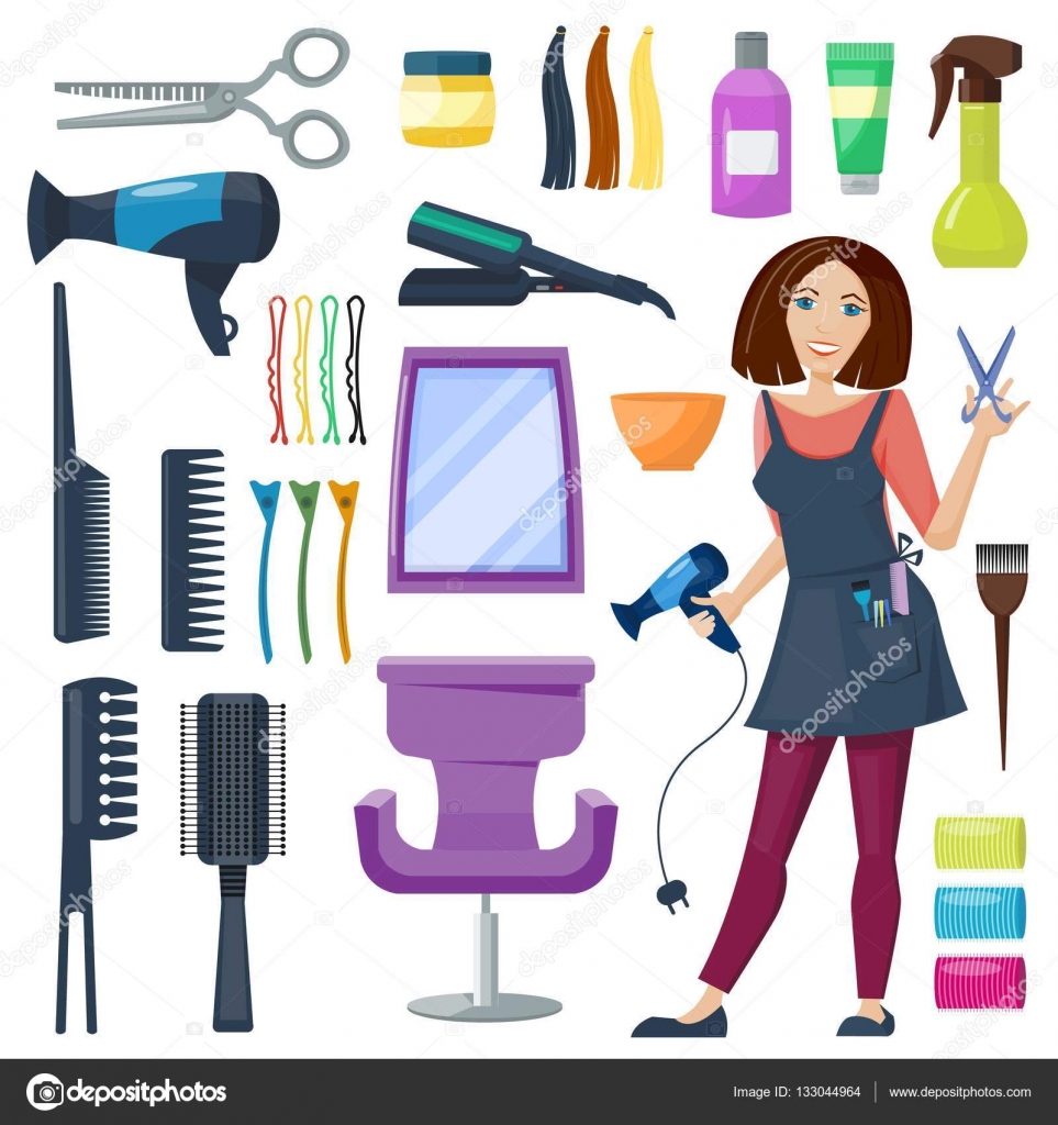 Set of hairdresser and barber equipment Stock Vector Image by ©Nesele  #133044964