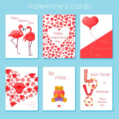 Sevgililer günü için romantik modern kart dizisini