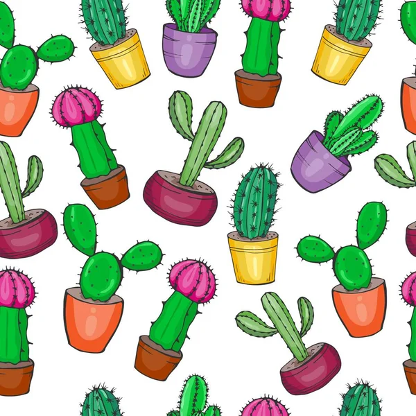 Modello senza cuciture di cactus — Vettoriale Stock