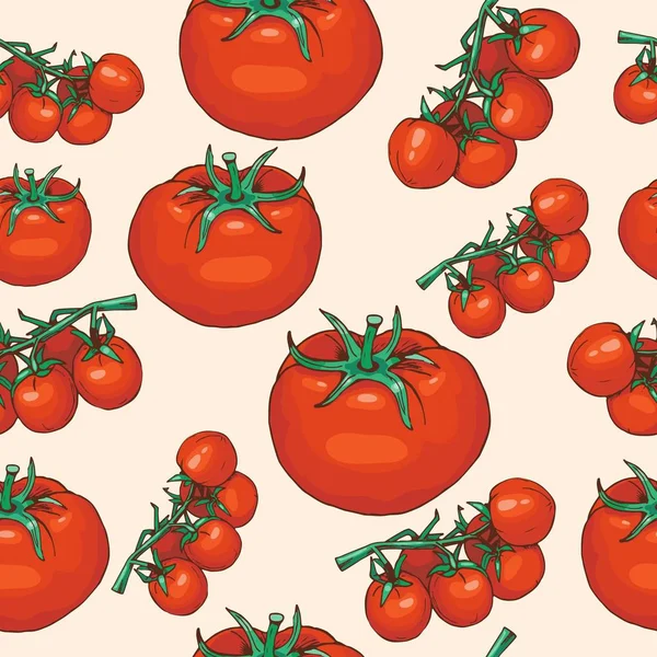 Patrón sin costuras de tomate — Vector de stock