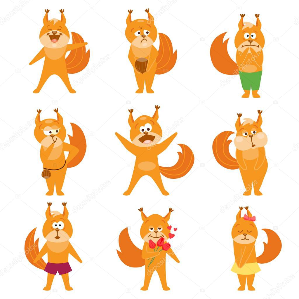 Set of squirrel emoji