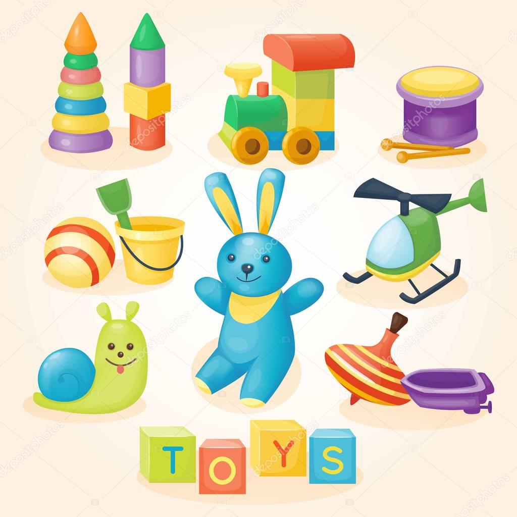 Set of toys for kids games