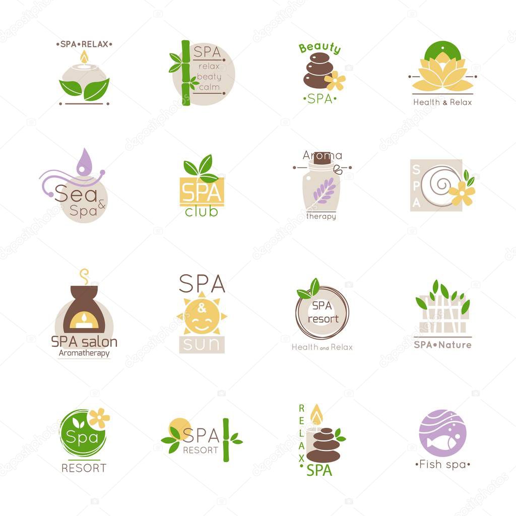 Set of spa logo and emblems