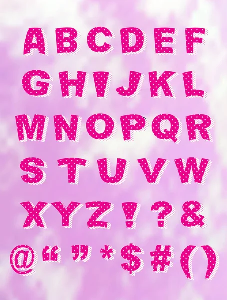 Roze Whimiscal blok lettertype met schaduw — Stockvector