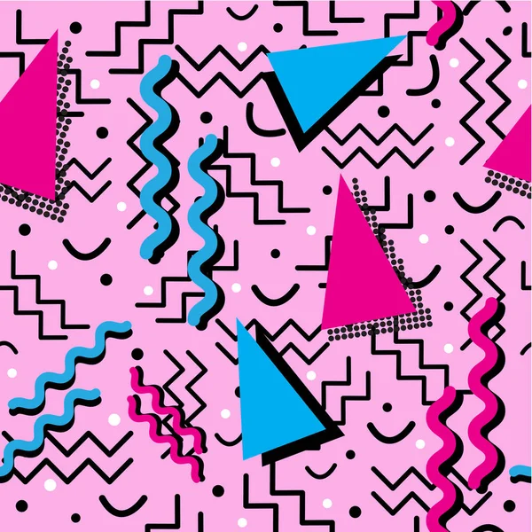 ピンクのファンキーなメンフィス パターン — ストックベクタ