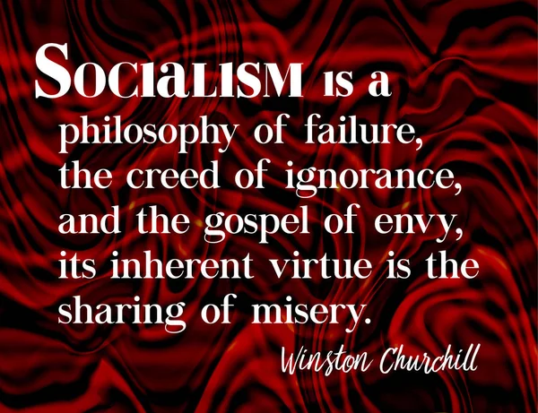 Cita del socialismo de Churchill — Vector de stock