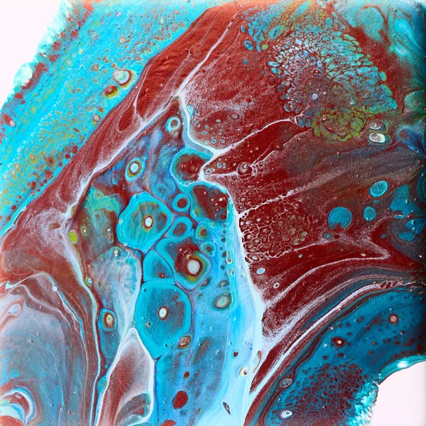 Acrylic Paint Pour in Teal and Copper
