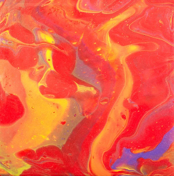 Red Orange Yellow Acrylic Pour Art — Stock Photo, Image