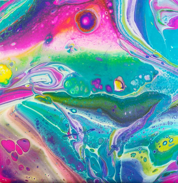 Wild Abstract Acrylic Pour Painting — Stock Photo, Image