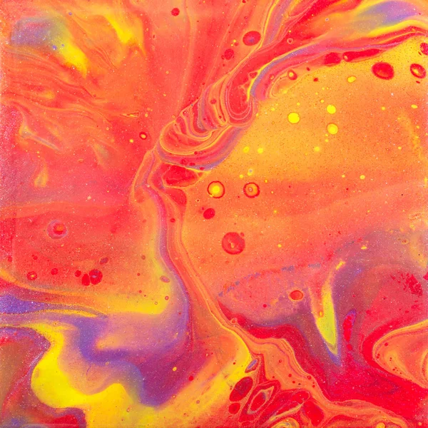Wild Red Acrylic Pour Painting — Stock Photo, Image